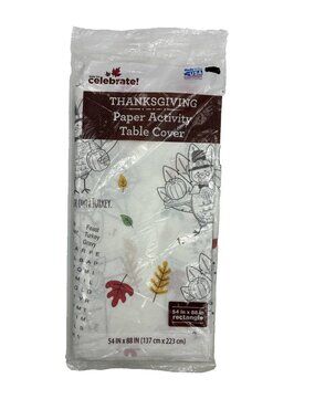 Way To Celebrate Thanksgiving Paper Activity Table Cover 54 x 88 Kids Coloring